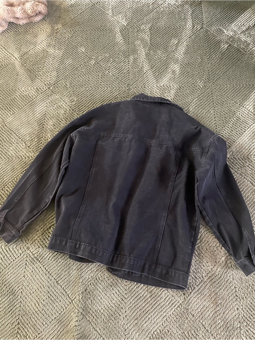 Black Denim Jacket - Classic Button-Up - Picture 2 of 2